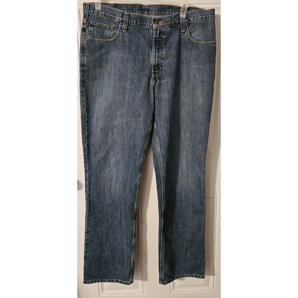 Carhartt Mens Jeans 38x33.5 Blue Relaxed Fit Straight Leg Denim Pants EUC